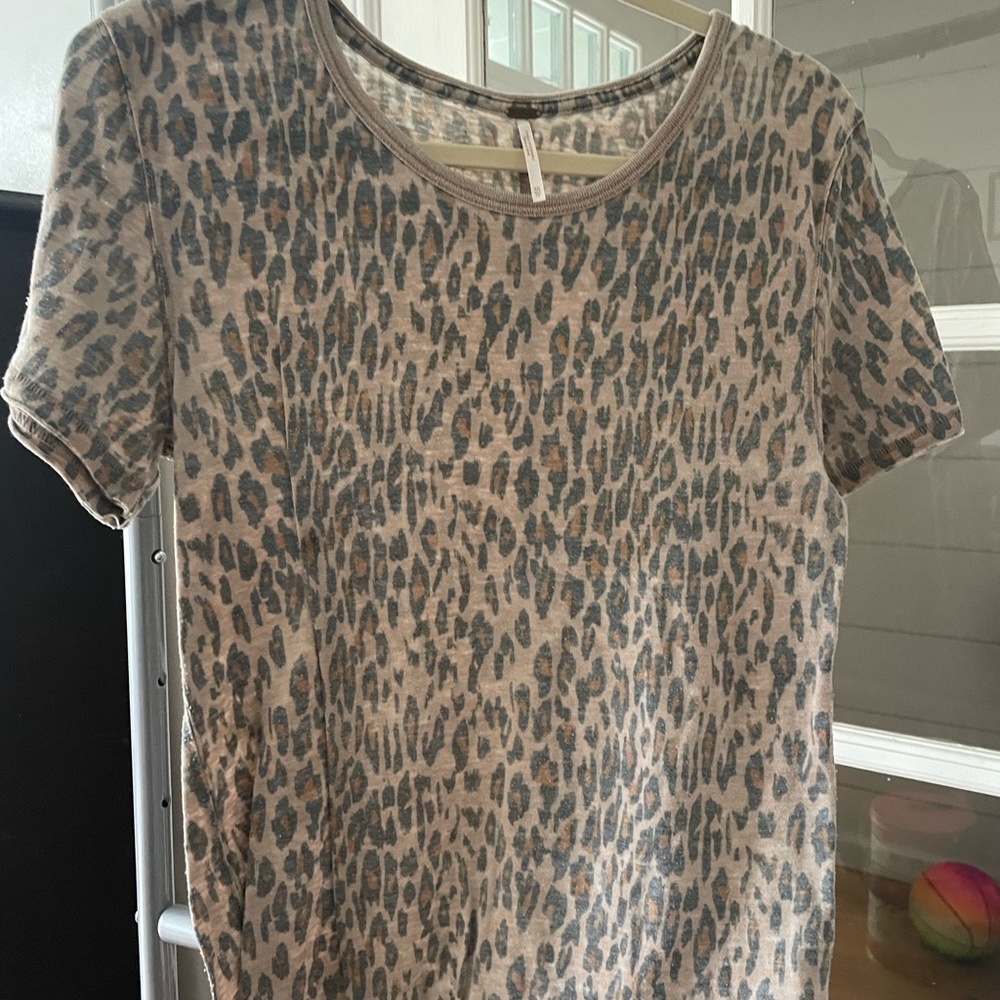 Free People Leopard Oversized Shirt